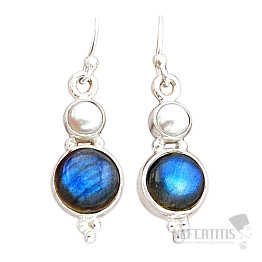 Labradorit náušnice striebro Ag 925 42703