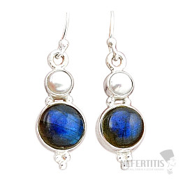 Labradorit náušnice striebro Ag 925 42715