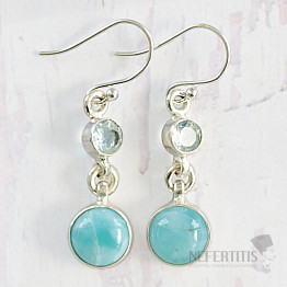 Larimar náušnice stříbro Ag 925 42816