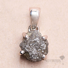 Diamond natural raw pendant silver Ag 925 LOT43