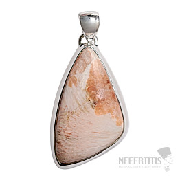 Skolecit salmon pendant silver Ag 925 P430