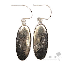 Ohrringe aus Pyrit und Magnetit, Silber Ag 925 E433