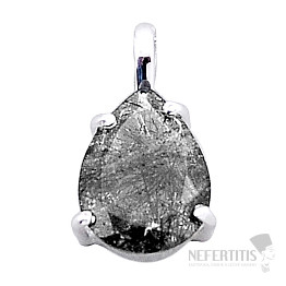 Tourmaline in crystal pendant silver Ag 925 43547