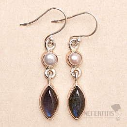 Labradorit náušnice stříbro Ag 925 43992