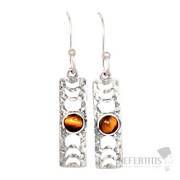 Dizajnové náušnice s tigriím okom striebro Ag 925 E44