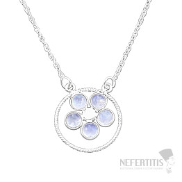 Moonstone rainbow necklace silver Ag 925 44384