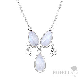 Moonstone rainbow necklace silver Ag 925 44385