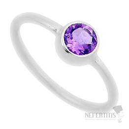 Amethyst cut ring silver Ag 925 44514