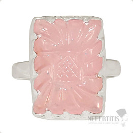 Růženín vyřezávaný prsten stříbro Ag 925 R45