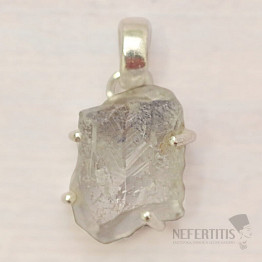 Dumortierite with quartz raw pendant silver Ag 925 45439