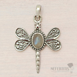 Moonstone rainbow pendant silver Ag 925 45652