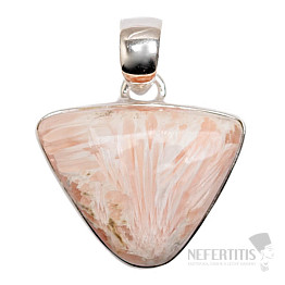 Skolecit salmon pendant silver Ag 925 P457