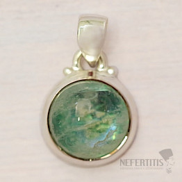 Green moonstone pendant silver Ag 925 45712