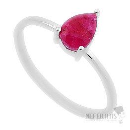 Rubín indický - upravený prsteň striebro Ag 925 45822