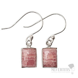 Rhodochrosite earrings silver Ag 925 E759