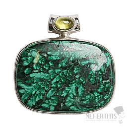 Malachit přívěsek stříbro Ag 925 P46