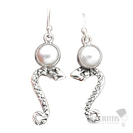 Pearl earrings silver Ag 925 N46642