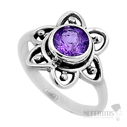 Amethyst-geschliffener Ring, Silber Ag 925 46911