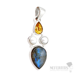 Labradorit prívesok striebro Ag 925 47100