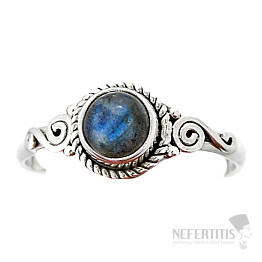 Labradorit dúhový prsteň striebro Ag 925 47220