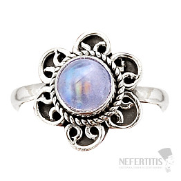 Měsíční kámen duhový prsten stříbro Ag 925 47221