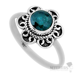 Indian emerald - modified silver ring Ag 925 47230