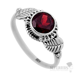 Granát brúsený prsteň striebro Ag 925 47467