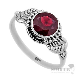 Granát broušený prsten stříbro Ag 925 47472