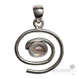 Dizajnový prívesok mesačný kameň dúhový striebro Ag 925 P475