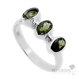 Vltavín prsteň striebro Ag 925 47643