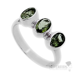 Vltavín prsteň striebro Ag 925 47646