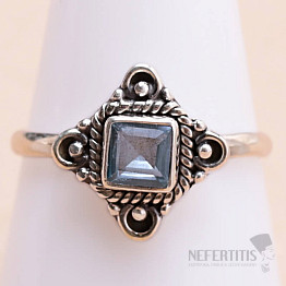 Topaz modrý prsteň striebro Ag 925 MIX48