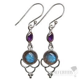 Designer earrings labradorite silver Ag 925 E482