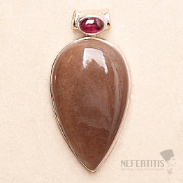 Sluneční kámen černý přívěsek stříbro Ag 925 P482