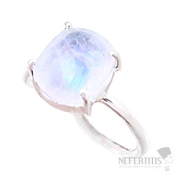 Mesačný kameň dúhový prsteň striebro Ag 925 48319