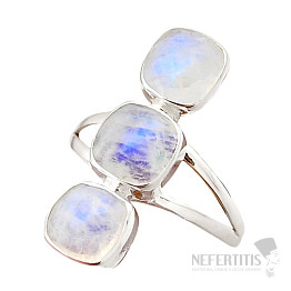 Moonstone rainbow ring silver Ag 925 48376