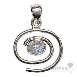 Designer pendant moonstone rainbow silver Ag 925 P487