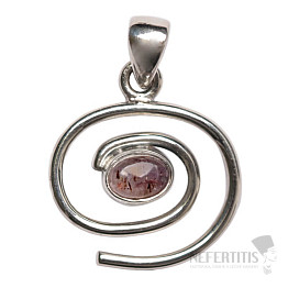 Designer pendant cacoxenite Super 7 silver Ag 925 P489