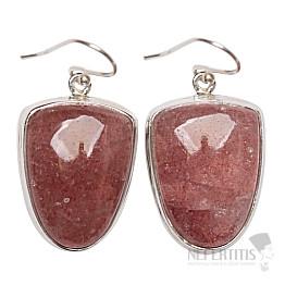 Erdbeerkristallohrringe Silber Ag 925 E49