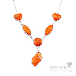 Tyrkys oranžový Mohave náhrdelník striebro Ag 925 49094