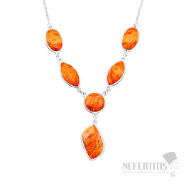 Tyrkys oranžový Mohave náhrdelník striebro Ag 925 49095