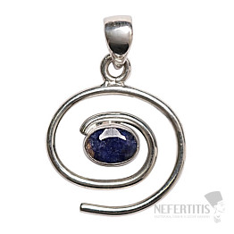 Designer pendant Indian sapphire - modified silver Ag 925 P491