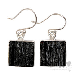 Tourmaline skoryl earrings silver Ag 925 E491