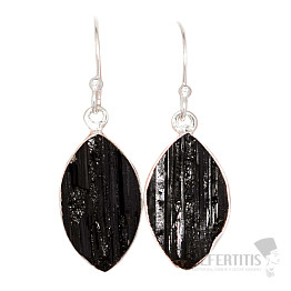 Turmalín skoryl náušnice striebro Ag 925 E492