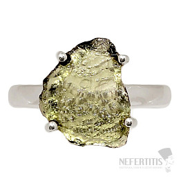 Vltavín prsten stříbro Ag 925 R493