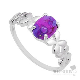 Tyrkys purpurový prsteň striebro Ag 925 49411