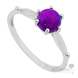 Tyrkys purpurový prsteň striebro Ag 925 49431