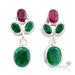 Smaragd indický - upravený náušnice stříbro Ag 925 49481