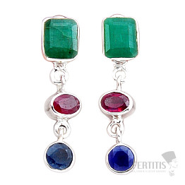 Smaragd indický - upravený náušnice striebro Ag 925 49482