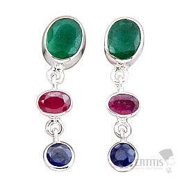 Smaragd indický - upravený náušnice striebro Ag 925 49504